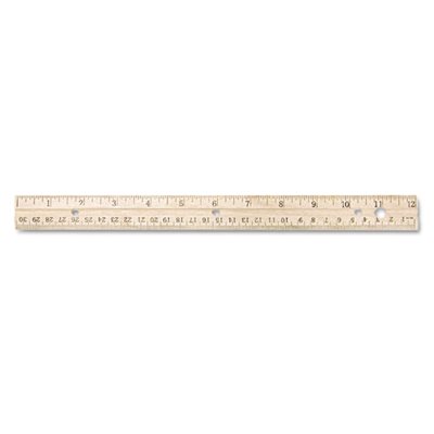 RULER, HOLE PUNCHED ENGLISH & METRIC METAL EDGE 12"